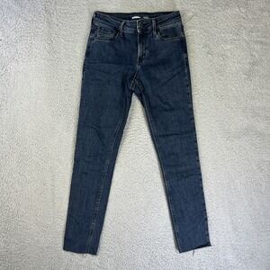 Old Navy Rockstar Jeans Womens 0 Blue Denim Pants Super Skinny‎ Cropped Raw Hem